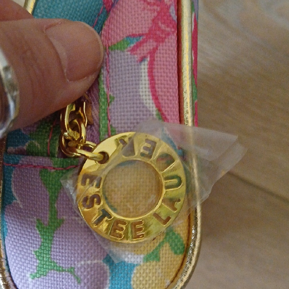 Lilly Pulitzer For Estee Lauder Pink and Yellow Cosmetic Bag NWOT - Picture 3 of 5